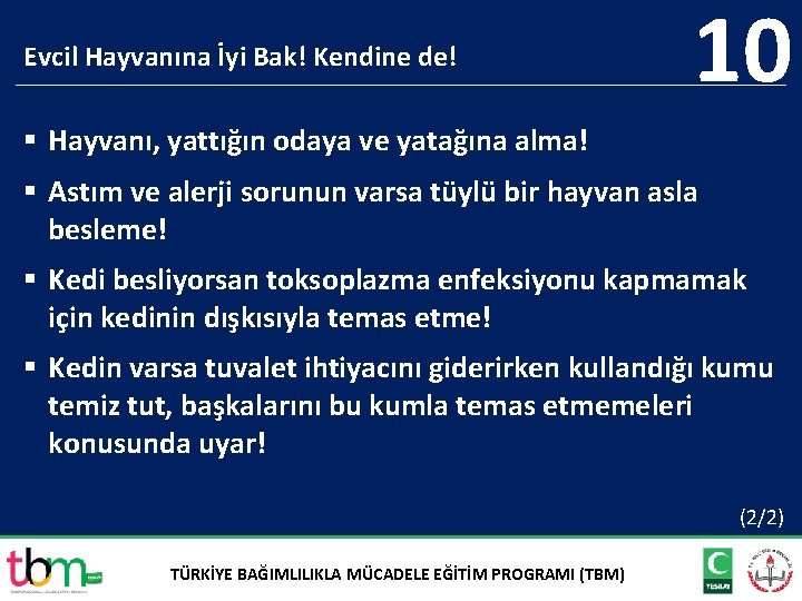 Evcil Hayvanına İyi Bak! Kendine de! 10 § Hayvanı, yattığın odaya ve yatağına alma!