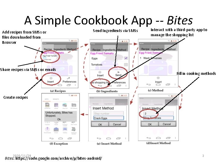 A Simple Cookbook App -- Bites Add recipes from SMSs or files downloaded from