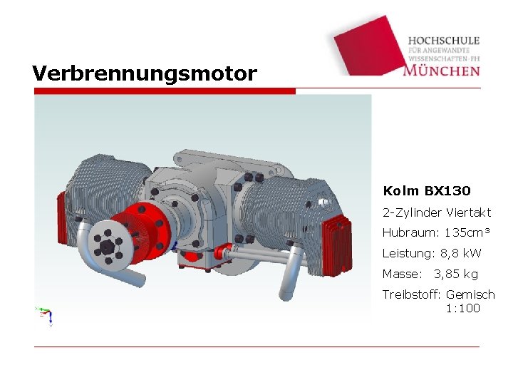 Verbrennungsmotor Kolm BX 130 2 -Zylinder Viertakt Hubraum: 135 cm³ Leistung: 8, 8 k.