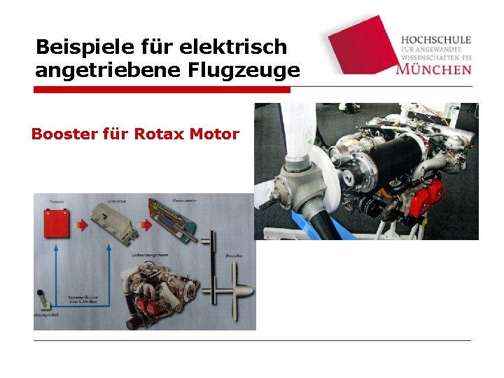 Beispiele für elektrisch angetriebene Flugzeuge Booster für Rotax Motor 