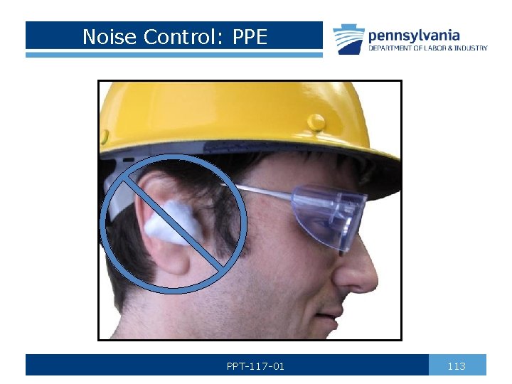 Noise Control: PPE PPT-117 -01 113 