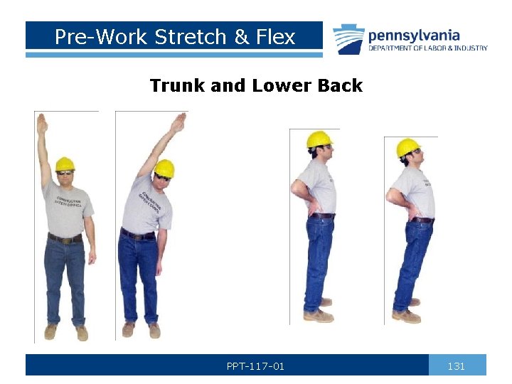 Pre-Work Stretch & Flex Trunk and Lower Back PPT-117 -01 131 