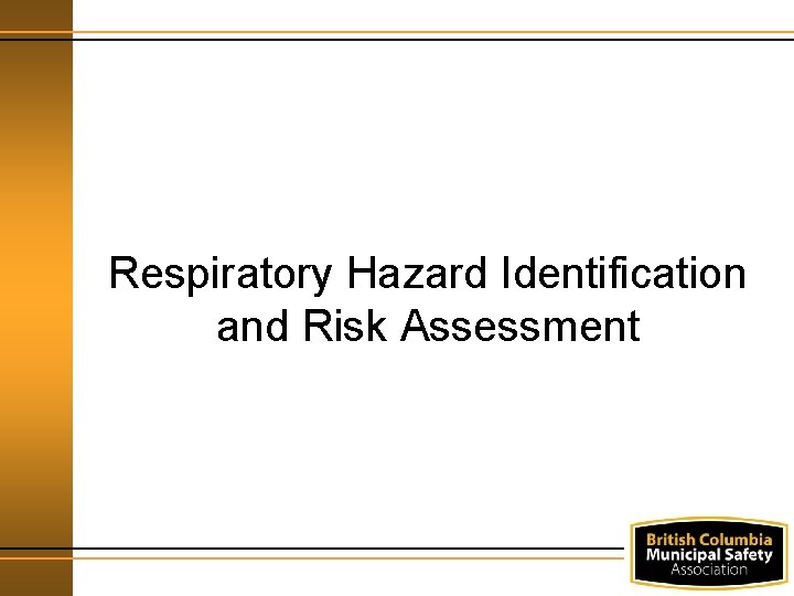 Respiratory Hazard Identification and Risk Assessment 