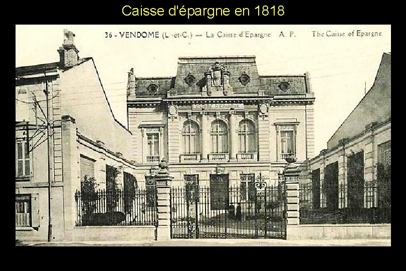 Caisse d'épargne en 1818 