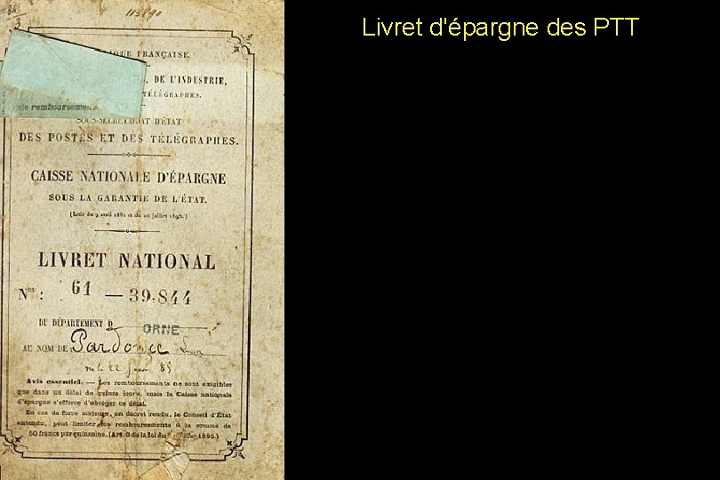 Livret d'épargne des PTT 