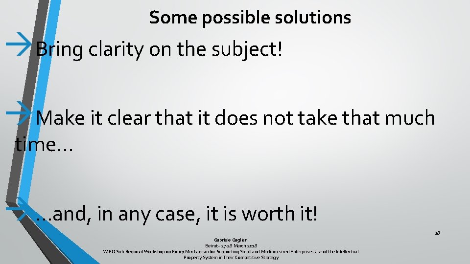 Some possible solutions àBring clarity on the subject! àMake it clear that it does