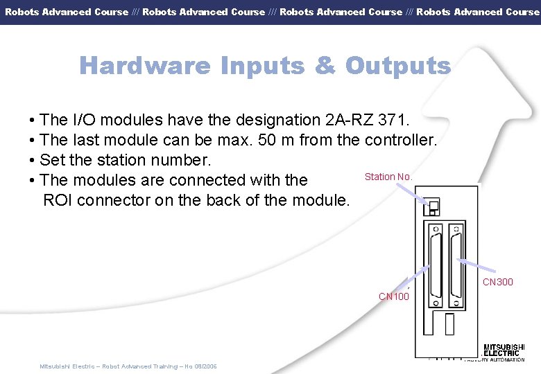 Robots Advanced Course /// Robots Advanced Course Hardware Inputs & Outputs • The I/O