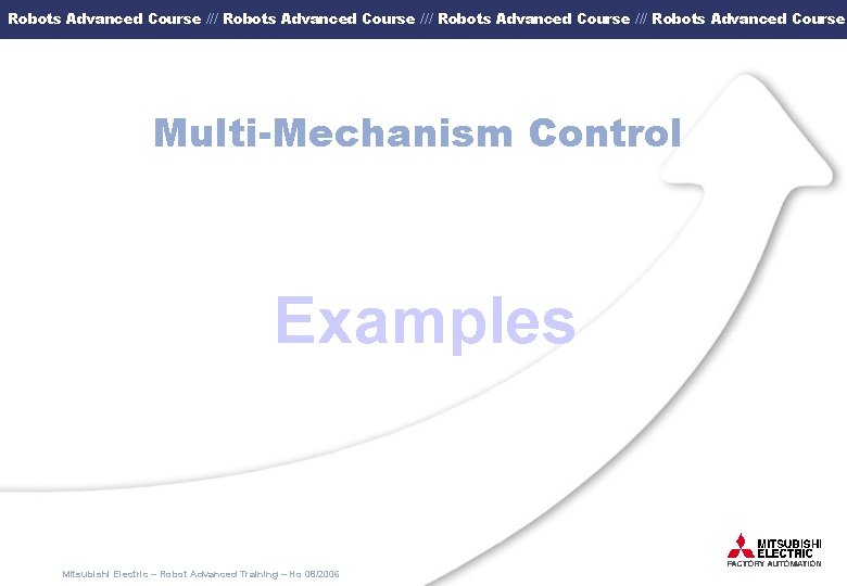 Robots Advanced Course /// Robots Advanced Course Multi-Mechanism Control Examples Mitsubishi Electric – Robot