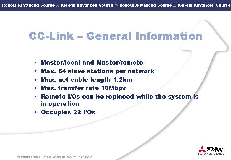 Robots Advanced Course /// Robots Advanced Course CC-Link – General Information • • •