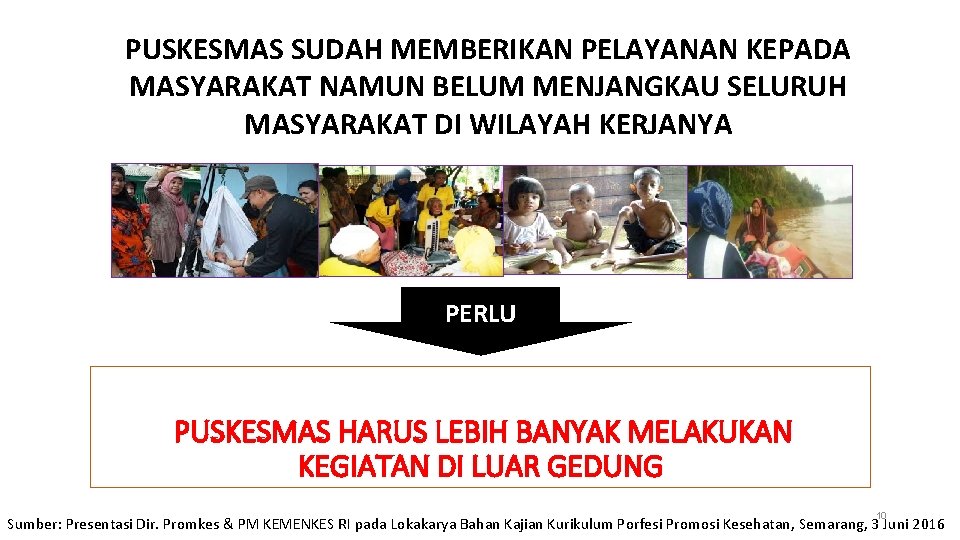 PUSKESMAS SUDAH MEMBERIKAN PELAYANAN KEPADA MASYARAKAT NAMUN BELUM MENJANGKAU SELURUH MASYARAKAT DI WILAYAH KERJANYA