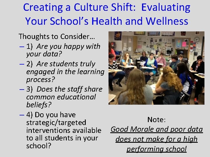 Creating a Culture Shift: Evaluating Your School’s Health and Wellness Thoughts to Consider… –