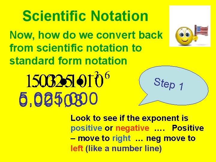 Scientific Notation Now, how do we convert back from scientific notation to standard form Scientific Notation Now, how do we convert back from scientific notation to standard form