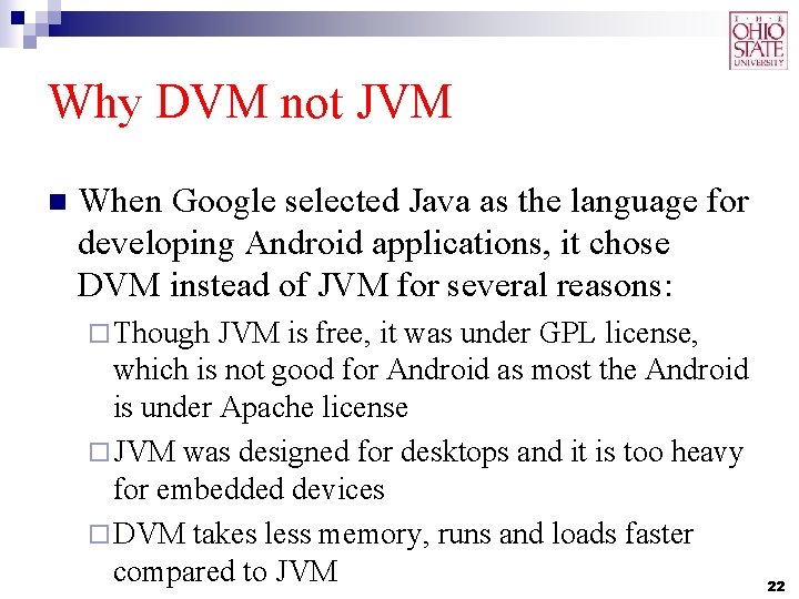 Why DVM not JVM n When Google selected Java as the language for developing