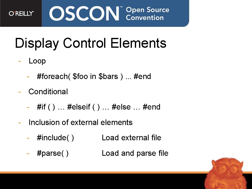 Display Control Elements - Loop - #foreach( $foo in $bars ). . . #end