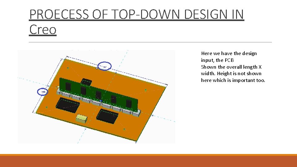 PROECESS OF TOP-DOWN DESIGN IN Creo Here we have the design input, the PCB