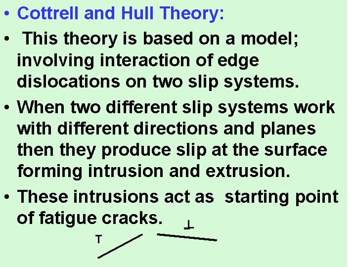  • Cottrell and Hull Theory: • This theory is based on a model;