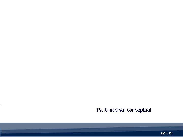 IV. Universal conceptual ASF | 12 