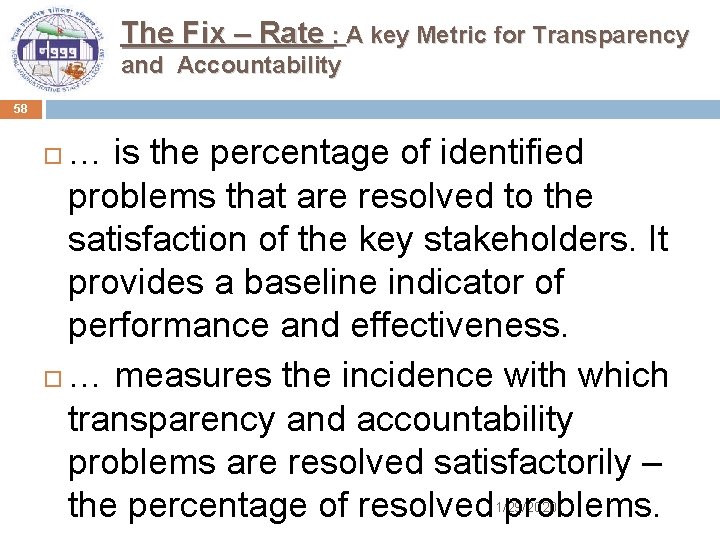 The Fix – Rate : A key Metric for Transparency and Accountability 58 …