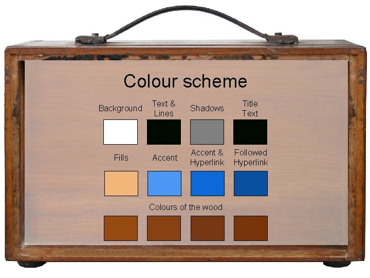 Colour scheme Background Text & Lines Shadows Title Text Fills Accent & Hyperlink Followed