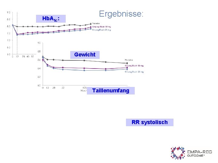 Ergebnisse: Hb. A 1 c: Gewicht Taillenumfang RR systolisch 