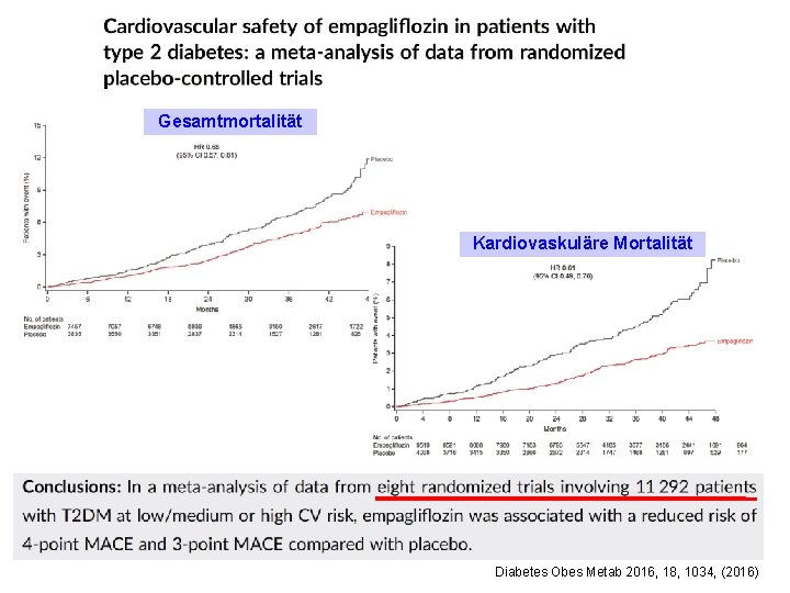 Gesamtmortalität Kardiovaskuläre Mortalität Diabetes Obes Metab 2016, 18, 1034, (2016) 