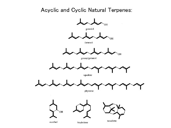 Acyclic and Cyclic Natural Terpenes: 