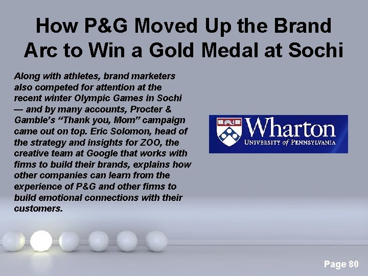 How P&G Moved Up the Brand Arc to Win a Gold Medal at Sochi