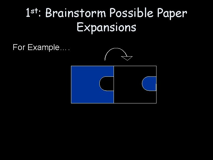 1 st: Brainstorm Possible Paper Expansions For Example…. 