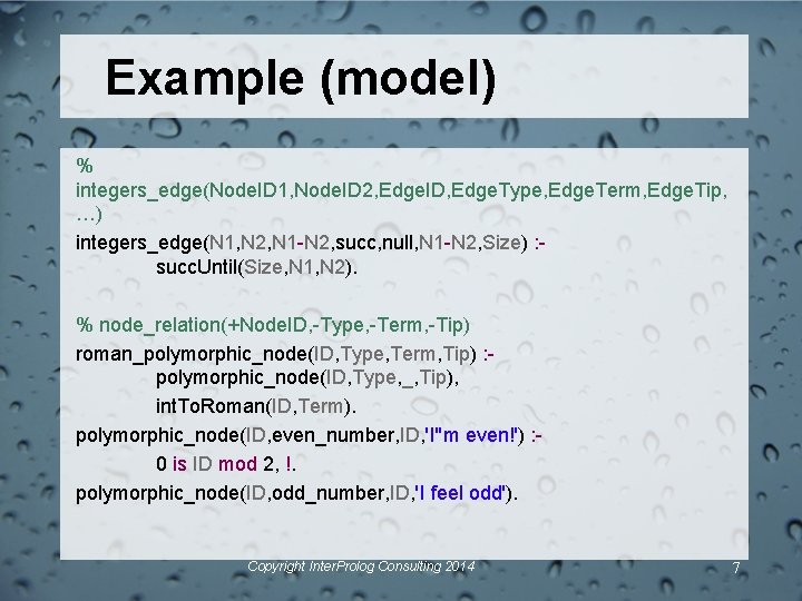 Example (model) % integers_edge(Node. ID 1, Node. ID 2, Edge. ID, Edge. Type, Edge. Example (model) % integers_edge(Node. ID 1, Node. ID 2, Edge. ID, Edge. Type, Edge.