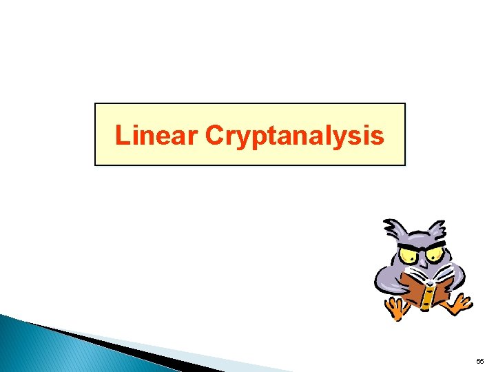 Linear Cryptanalysis 55 