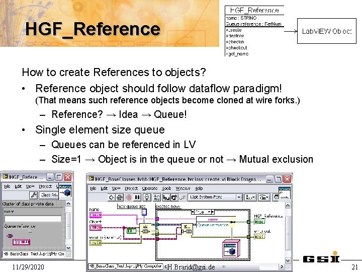 HGF_Reference How to create References to objects? • Reference object should follow dataflow paradigm!