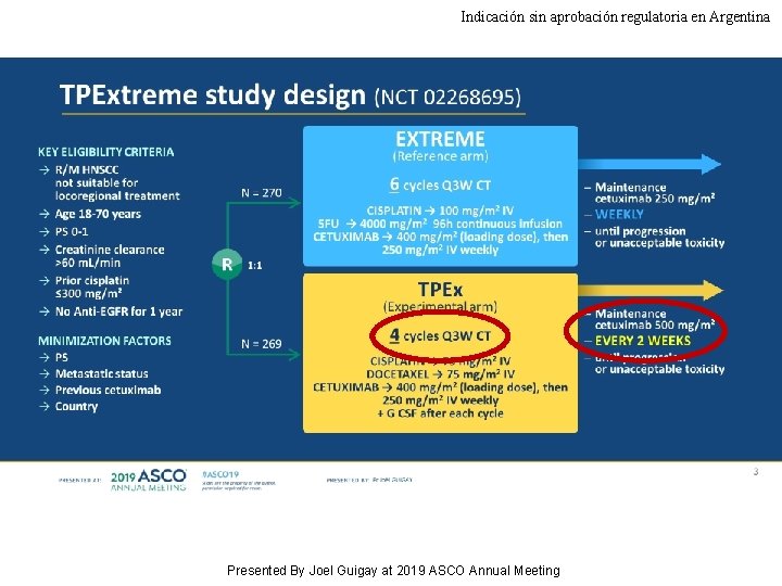 Indicación sin aprobación regulatoria en Argentina TPExtreme study design (NCT 02268695) Presented By Joel Indicación sin aprobación regulatoria en Argentina TPExtreme study design (NCT 02268695) Presented By Joel