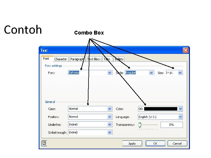 Contoh Combo Box 