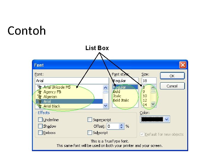 Contoh List Box 