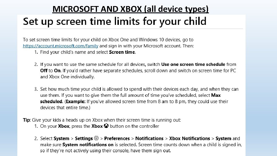 MICROSOFT AND XBOX (all device types) 