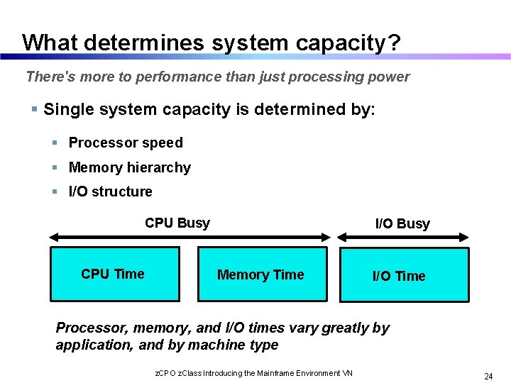 What determines system capacity? There's more to performance than just processing power Single system