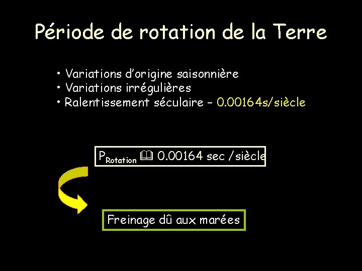 Période de rotation de la Terre • Variations d’origine saisonnière • Variations irrégulières •