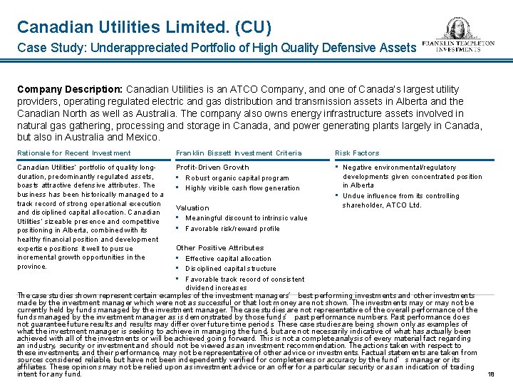 Canadian Utilities Limited. (CU) Case Study: Underappreciated Portfolio of High Quality Defensive Assets Company