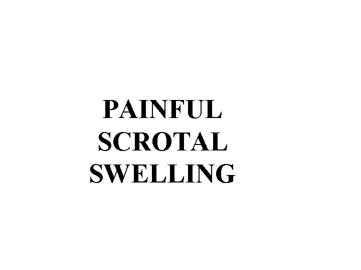 PAINFUL SCROTAL SWELLING 