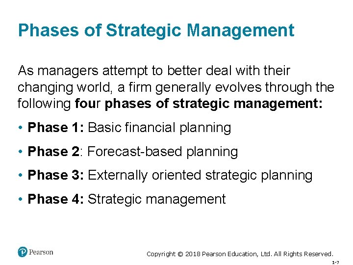 Phases of Strategic Management As managers attempt to better deal with their changing world,