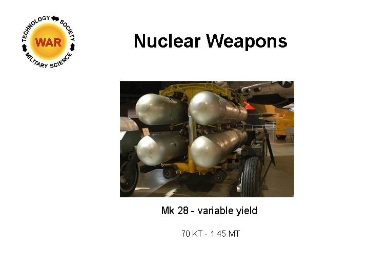 Nuclear Weapons Mk 28 - variable yield 70 KT - 1. 45 MT 