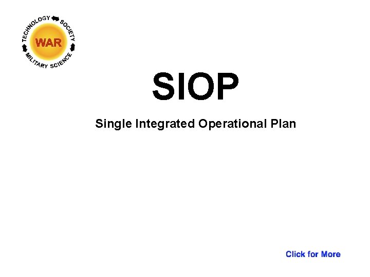 SIOP Single Integrated Operational Plan 