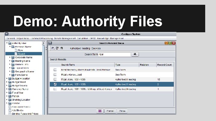 Demo: Authority Files 