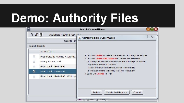 Demo: Authority Files 