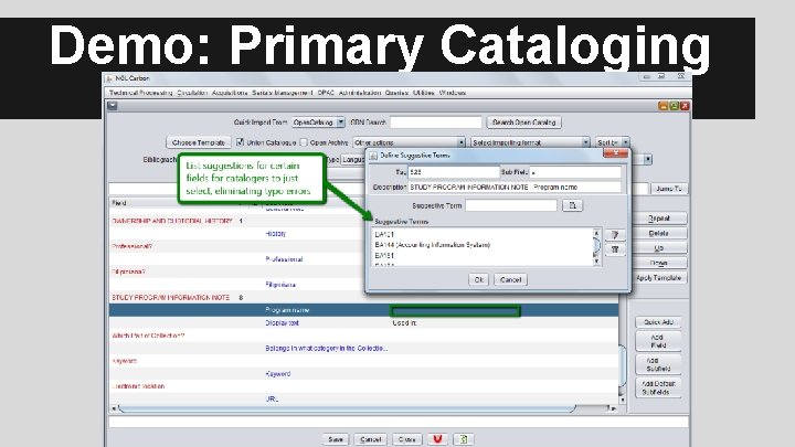 Demo: Primary Cataloging 