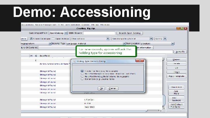 Demo: Accessioning 