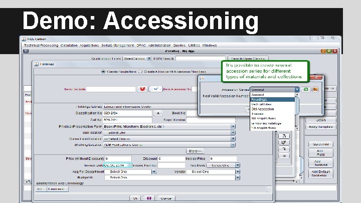 Demo: Accessioning 
