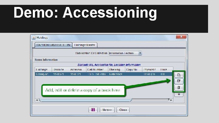 Demo: Accessioning 