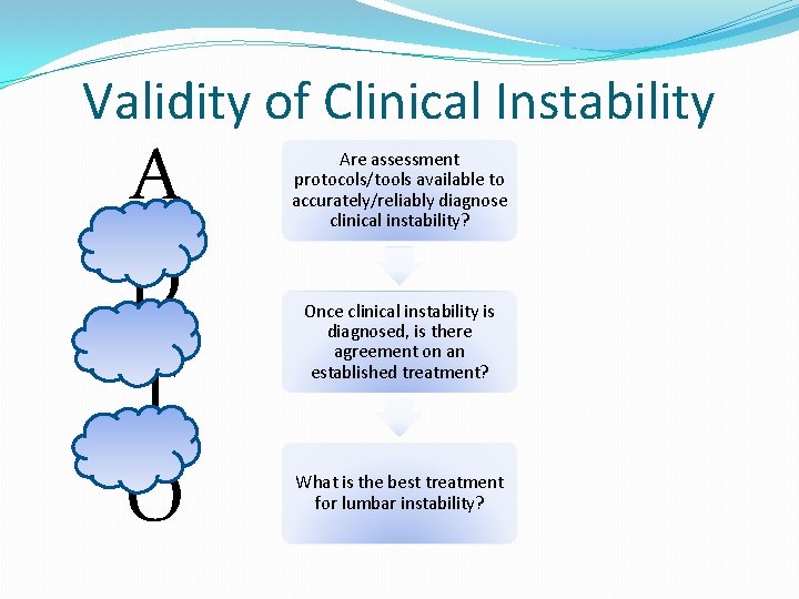 Validity of Clinical Instability A D T O Are assessment protocols/tools available to accurately/reliably