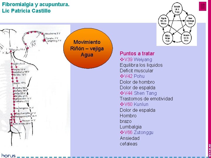 Fibromialgia y acupuntura. Lic Patricia Castillo Mes 1 y 2 Puntos a tratar v.